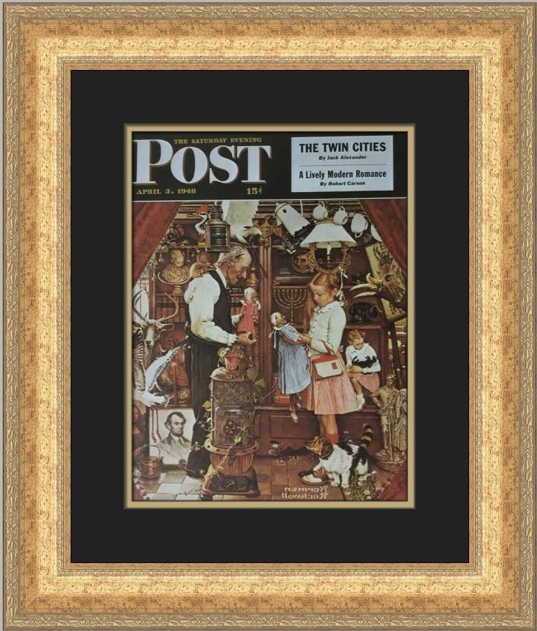 Norman Rockwell 1948 s'looF lirpA Custom Framed Print: Norman Rockwell 1948 s'looF lirpA Custom Framed Print This custom framed print features the iconic artwork titled 's'looF lirpA 1948' by renowned artist Norman Rockwell. Measuring 21 in height and 18 