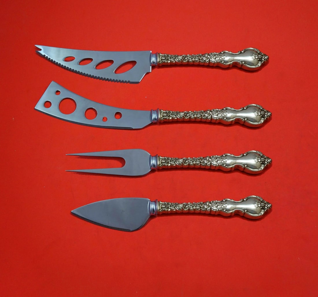 International Sterling Du Barry 4-Piece Charcuterie Set: International Sterling Du Barry 4-Piece Charcuterie Set Elevate your entertaining experience with the exquisite Du Barry Deluxe Charcuterie Set from International Sterling. This 4-piece hostess set is