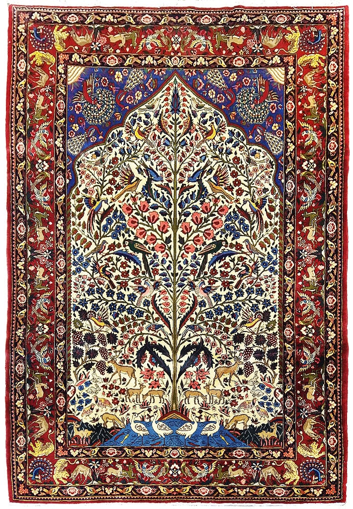 Persian Bakhtiar Rug 6.9 x 10.4 Tree of Life Design: Persian Bakhtiar Rug 6.9 x 10.4 Tree of Life Design Free continental US Shipping This stunning Persian Bakhtiar Rug features the intricate and symbolic TREE OF LIFE design, measuring 6.9 x 10.4 feet. 