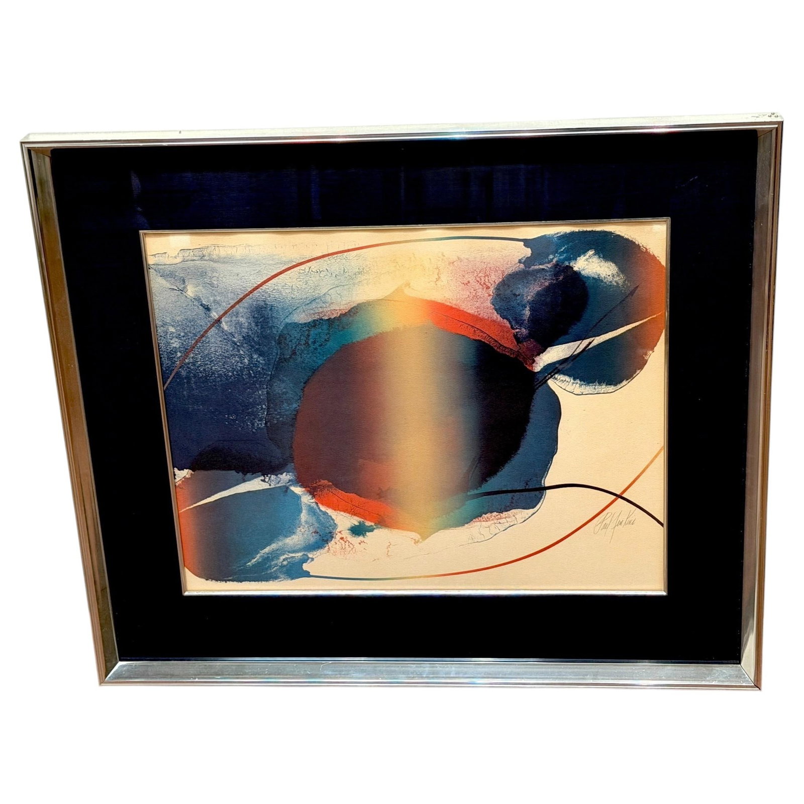 Paul Jenkins Phenomena Open Light signed color lithograph framed: Paul Jenkins Phenomena Open Light signed color lithograph framed This is a signed color lithograph titled "Phenomena Open Light" by American abstract expressionist Paul Jenkins, created circa 1973. Th