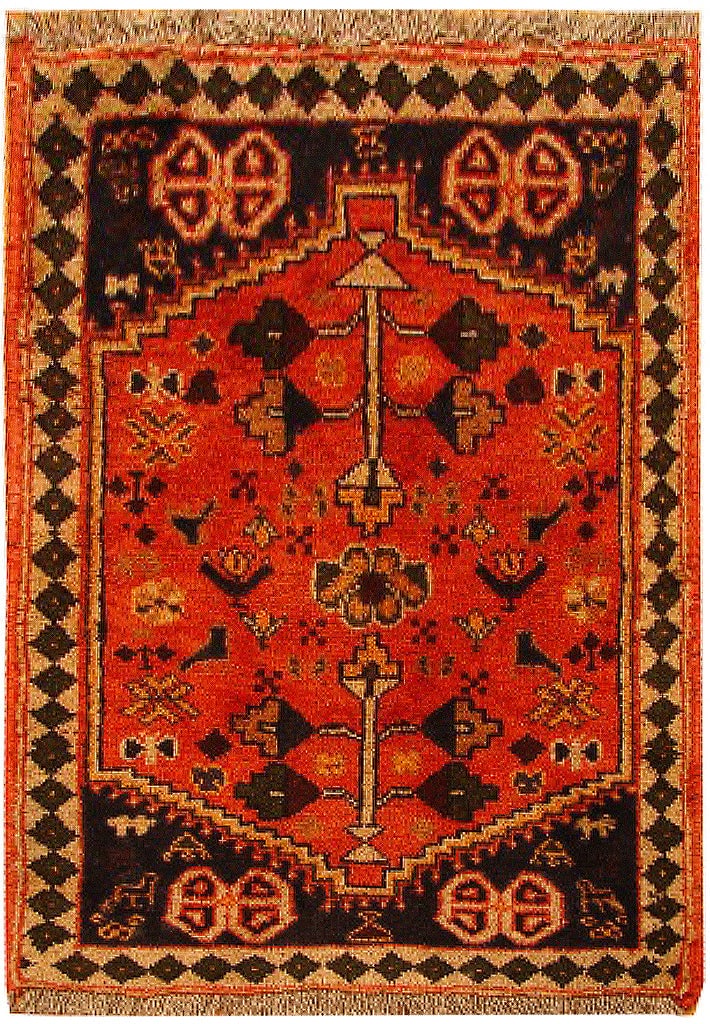 2.5 x 3.3 Red Persian Shiraz Hand-knotted Area Rug: 2.5 x 3.3 Red Persian Shiraz Hand-knotted Area Rug Free continental US Shipping Enhance your living space with this exquisite 2.5 x 3.3 Red Persian Hand-knotted Shiraz Rug, a stunning piece that refle