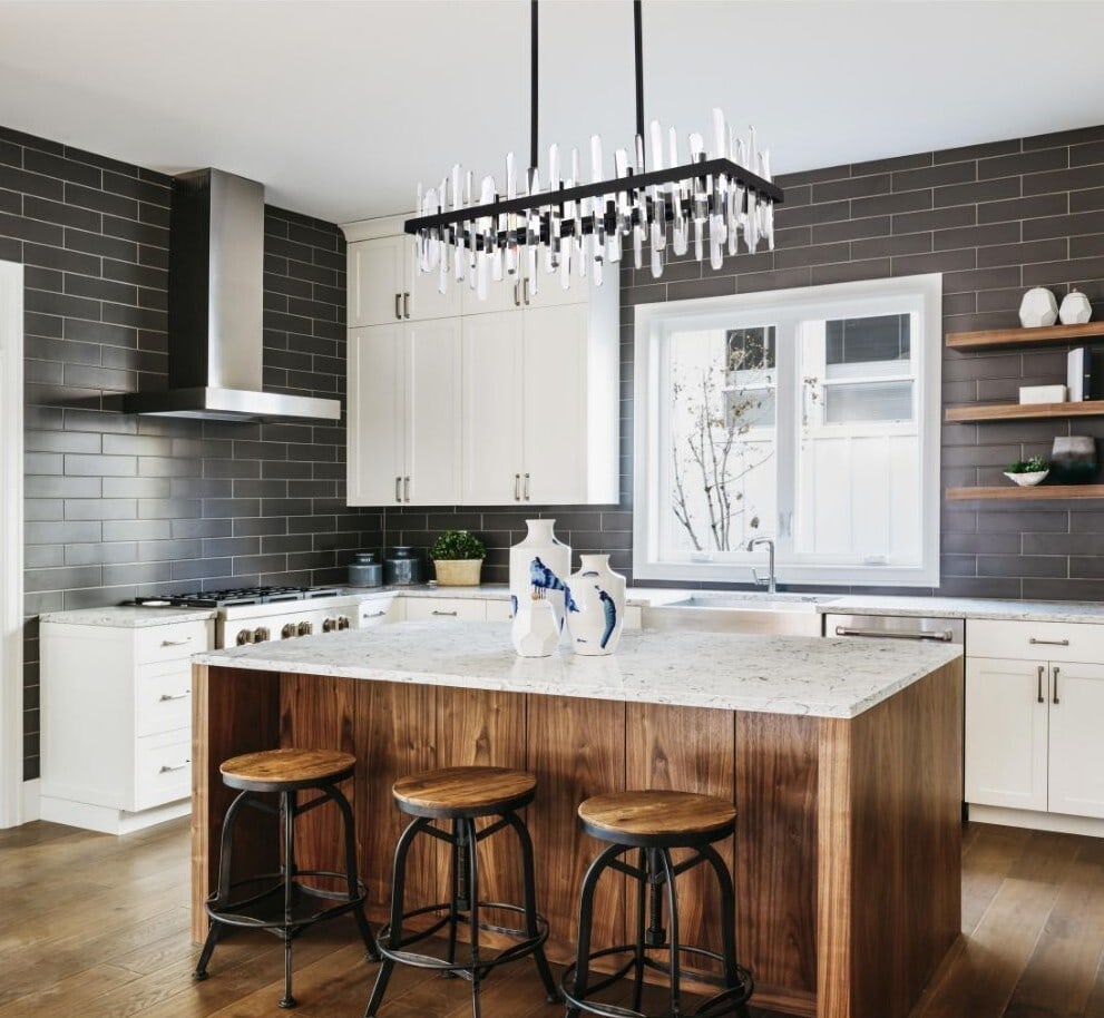 Serena 20-Light Black Crystal Chandelier 36 Inch: Serena 20-Light Black Crystal Chandelier 36 Inch This modern rectangular chandelier features 20 lights and a sleek black finish, complemented by high-quality clear crystal accents. Designed for versat