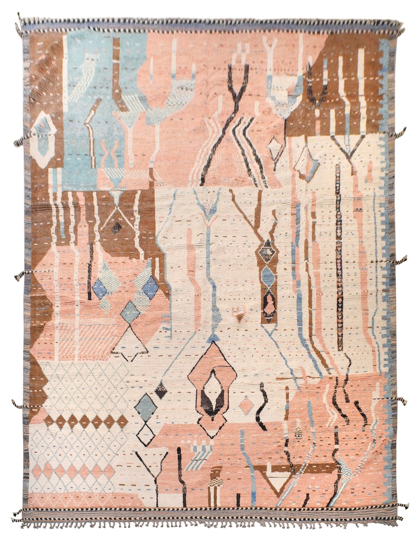 11.11 x 18.6 Contemporary Moroccan Handmade Wool Rug Premium Quality: 11.11 x 18.6 Contemporary Moroccan Handmade Wool Rug Premium Quality Free continental US Shipping Introducing the exquisite 11.11 x 18.6 Handmade Contemporary Moroccan Wool Rug, a stunning blend of tr