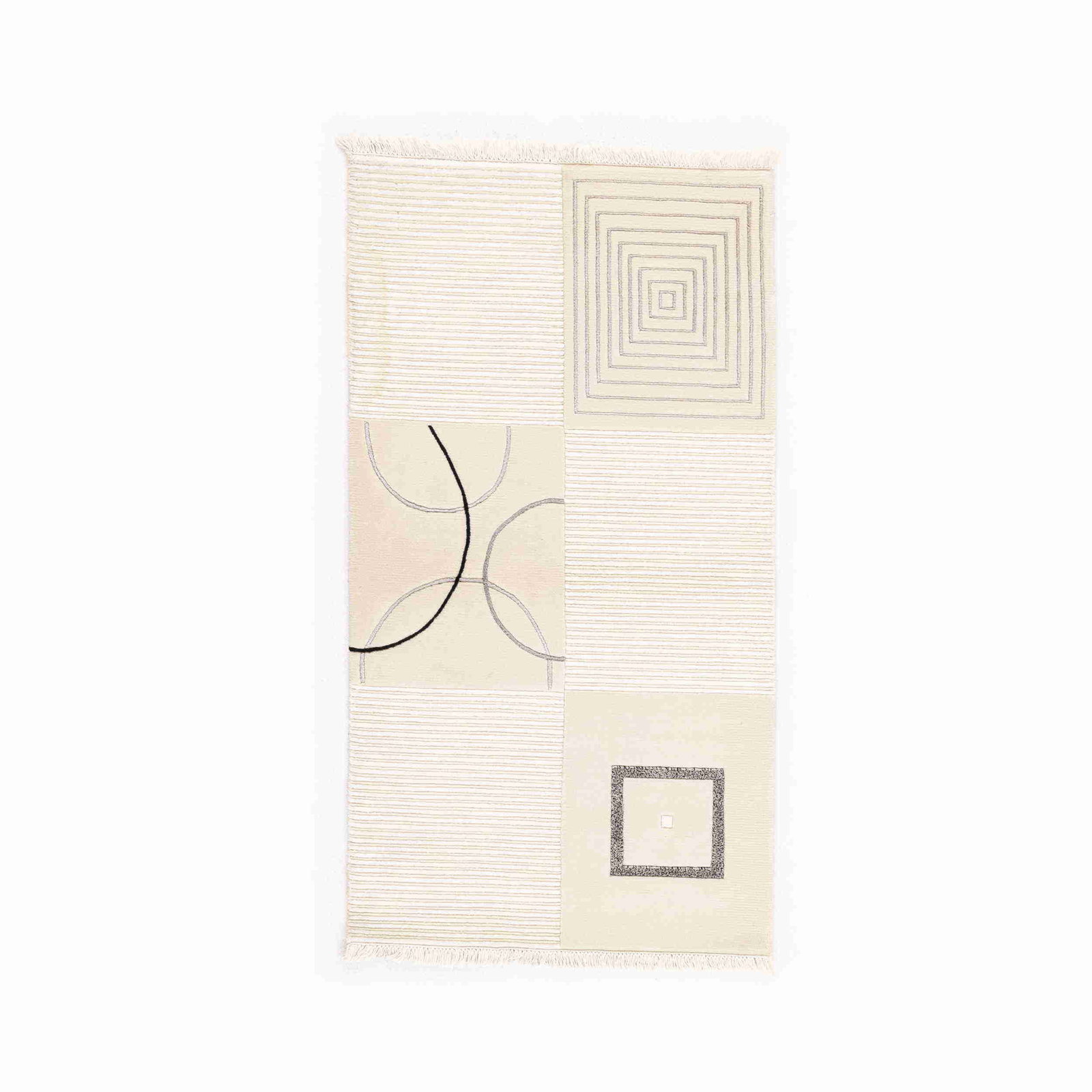 Authentic Handmade Modern Wool on Cotton Carpet 31.5 x 59.1 Inches: Authentic Handmade Modern Wool on Cotton Carpet 31.5 x 59.1 Inches This authentic handmade modern carpet is crafted with a luxurious blend of wool on cotton, offering both comfort and durability. Feat