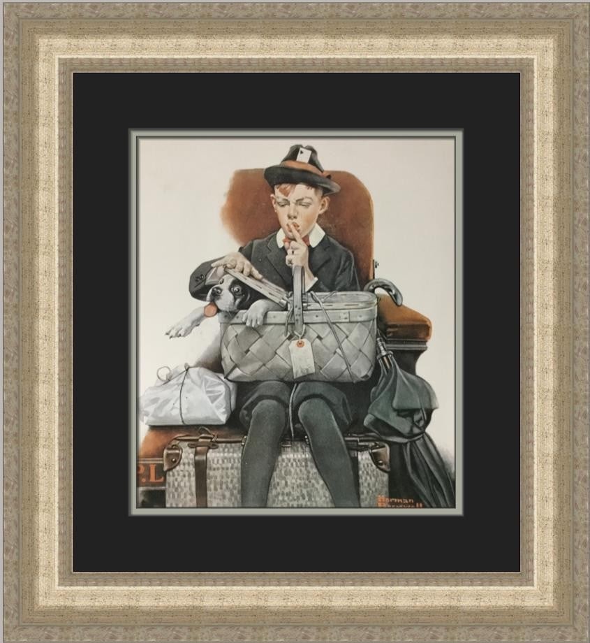 Norman Rockwell Traveling Companions Custom Framed Print 21x19 (1 of 2)