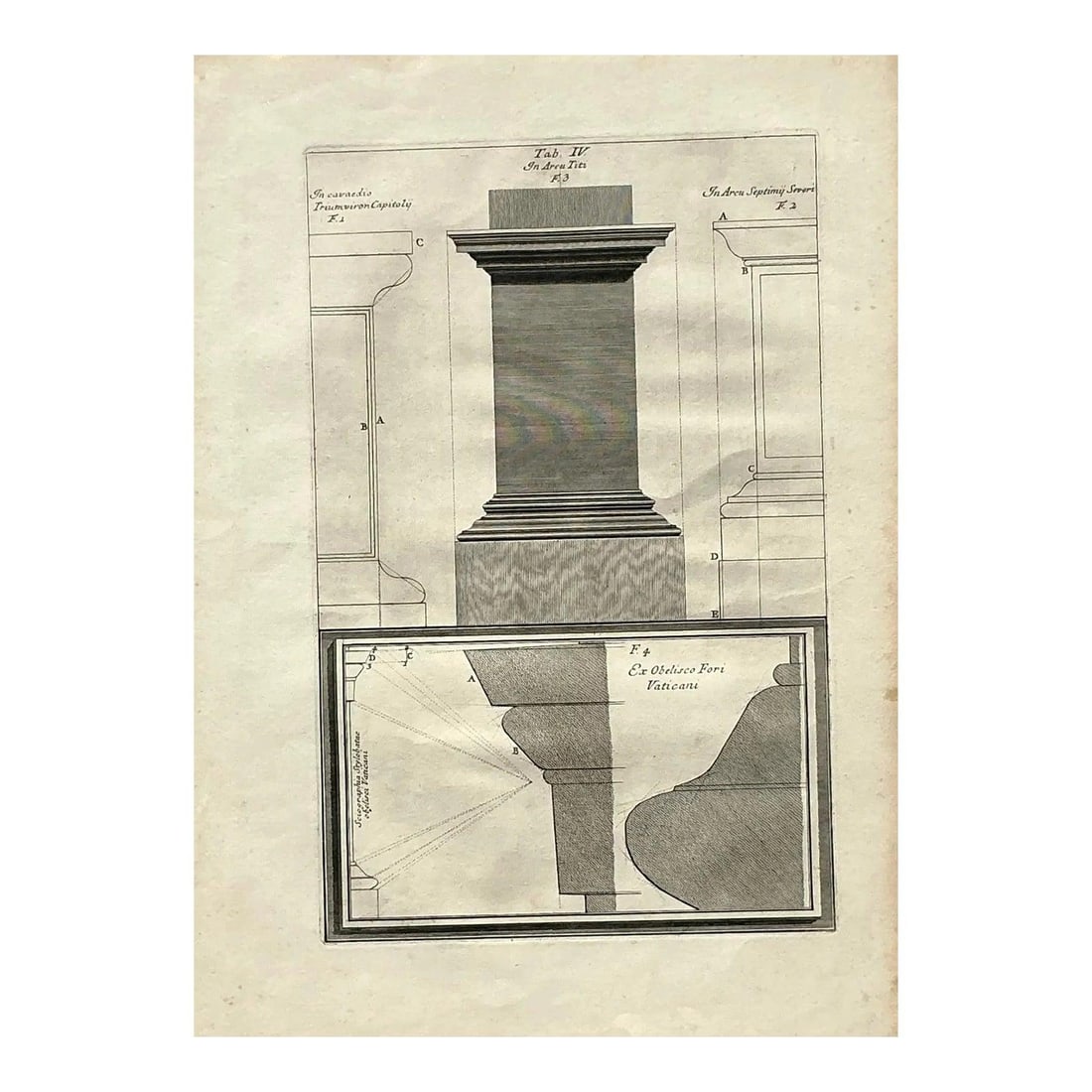 Set of Three Italian Neoclassical Architectural Prints Vintage Boho Style (1 of 6)