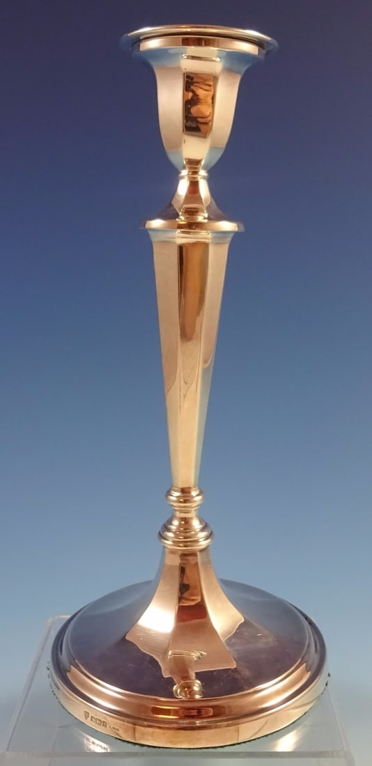 CJ Vander 10 Inch English Sterling Silver Weighted Candlestick (1 of 5)