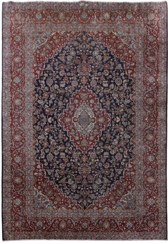 8.8 x 12.6 Signed Persian Kashan Hand-Knotted Wool Area Rug Iran: 8.8 x 12.6 Signed Persian Kashan Hand-Knotted Wool Area Rug Iran Free continental US Shipping Transform your living space with this exquisite 8.8 x 12.6 Signed Persian Kashan Rug, handcrafted by skill