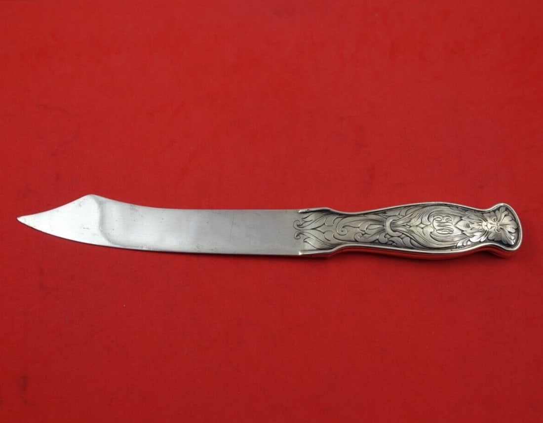 Gorham B2609 Sterling Silver Paper Knife 9 1/4 inch Acid Etched Design: Gorham B2609 Sterling Silver Paper Knife 9 1/4 inch Acid Etched Design This exquisite paper knife from Gorham showcases the intricate B2609 pattern crafted entirely from sterling silver. Measuring 9 1