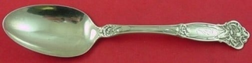 Wallace Carnation Sterling Silver Serving Spoon 8 1/4 inches: Wallace Carnation Sterling Silver Serving Spoon 8 1/4 inches This exquisite serving spoon, crafted in sterling silver, features the beautiful Carnation pattern by Wallace. Measuring 8 1/4 inches in le