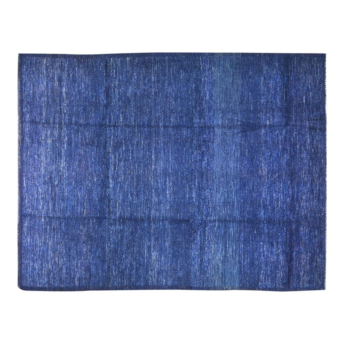 Blue Wool Area Rug Hand Knotted Moroccan Style 9'6 x 12'6: Blue Wool Area Rug Hand Knotted Moroccan Style 9'6 x 12'6 This Moroccan hand-knotted wool rug combines traditional craftsmanship with a contemporary aesthetic. Expertly crafted using time-honored rug-