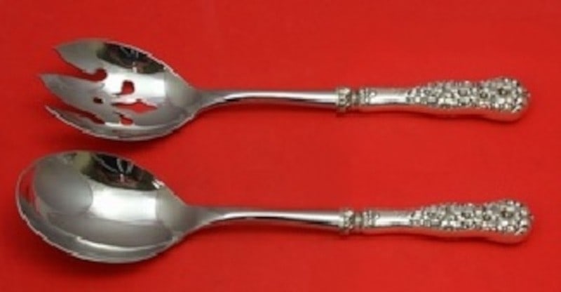 Dominick Haff Rococo Sterling Silver Salad Serving Set 11 inch: Dominick Haff Rococo Sterling Silver Salad Serving Set 11 inch This salad serving set features hollow sterling silver handles with stainless steel implements, crafted in the Rococo pattern by Dominick