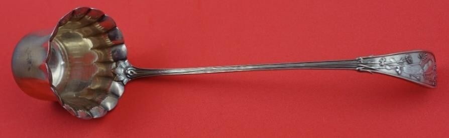 Tiffany & Co Japanese Sterling Silver Cream Ladle with Certificate 7.5": Tiffany & Co Japanese Sterling Silver Cream Ladle with Certificate 7.5" This exquisite cream ladle from Tiffany & Co. is a stunning example of the Japanese pattern, crafted from high-quality sterling 
