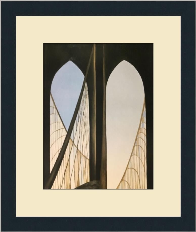 Georgia O'Keeffe Brooklyn Bridge Custom Framed Print 17x14 Modern Art (1 of 2)