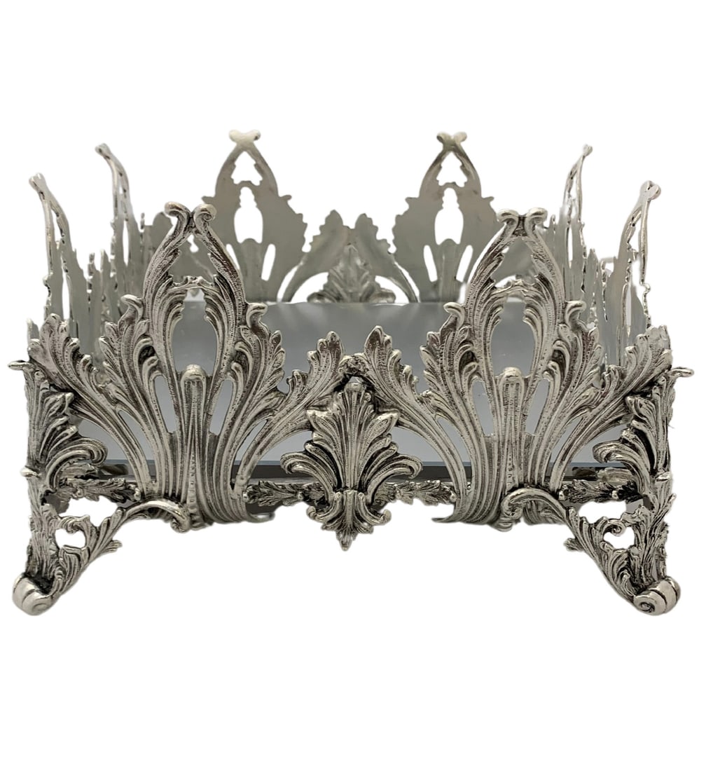 Large 925 Sterling Silver Handmade Leaf Applique Napkin Holder (1 of 3)