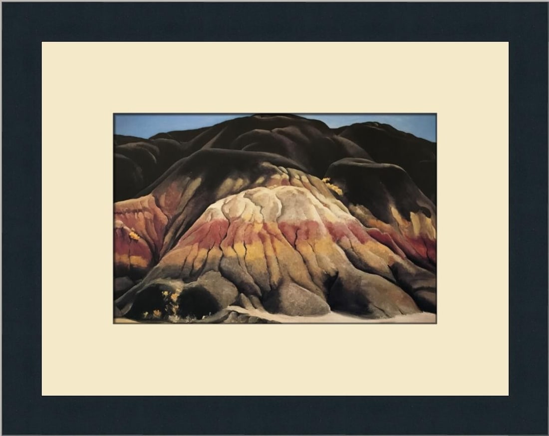 Georgia O'Keeffe The Grey Hills Custom Framed Print 12 x 15 Landscape Art: Georgia O'Keeffe The Grey Hills Custom Framed Print 12 x 15 Landscape Art This stunning print titled "The Grey Hills" by renowned artist Georgia O'Keeffe captures the essence of modernist naturalist a