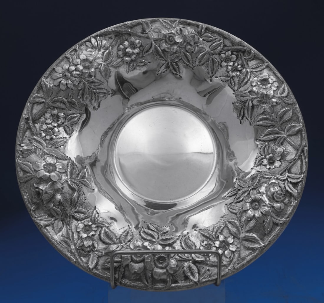 Sterling Silver Repousse Bowl S. Kirk and Son Co 10 Diameter (1 of 5)