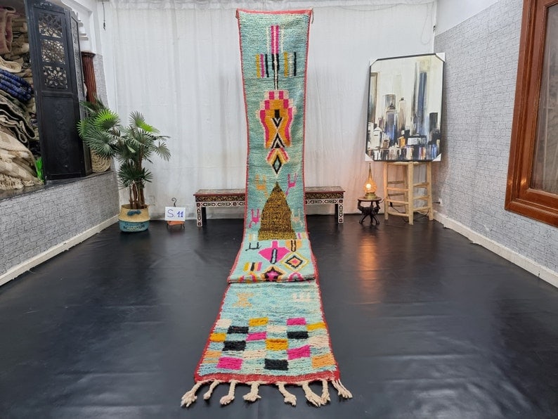 Authentic Handmade Moroccan Berber Runner Rug 1.64 x 13 Feet: Authentic Handmade Moroccan Berber Runner Rug 1.64 x 13 Feet Enhance your living space with this authentic handmade Moroccan Berber runner rug. Skillfully handwoven in the Middle Atlas Mountains by lo
