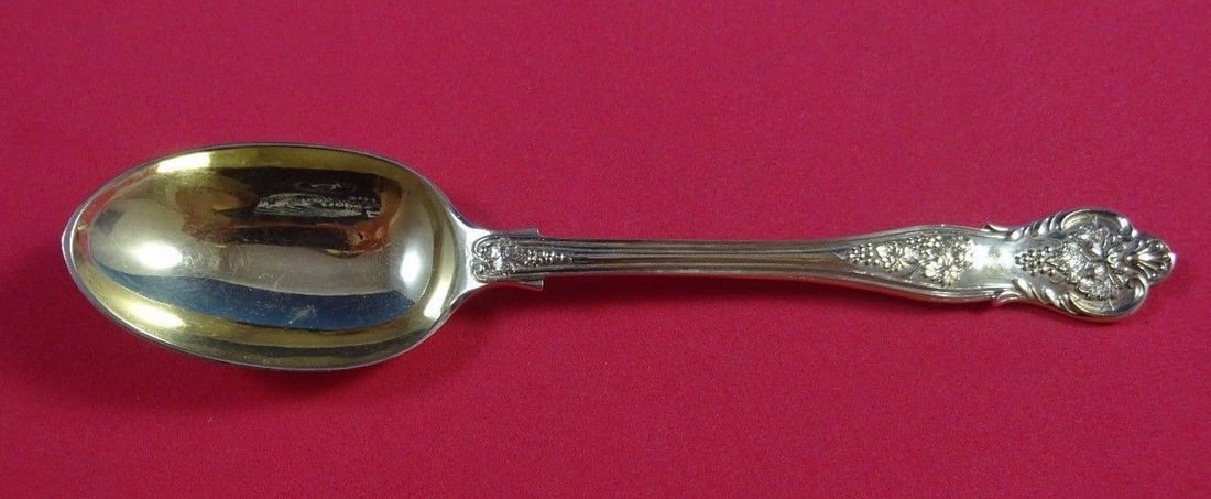 Mappin and Webb Vintage Grape Vermeil Sterling Teaspoon 6 1/4" (1 of 2)