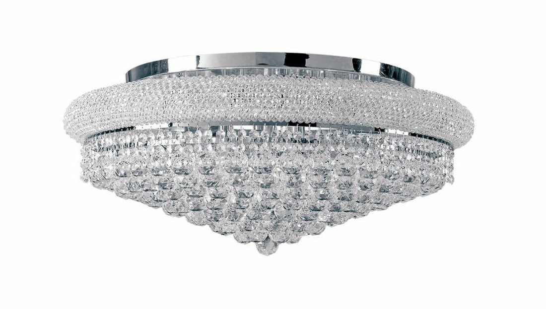 Primo 10 Light Chrome Flush Mount Chandelier with Asfour Crystals (1 of 2)