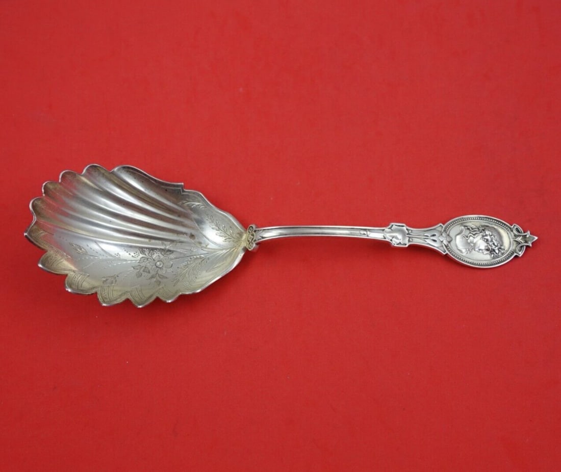 Hotchkiss & Schreuder Sterling Silver Medallion Macaroni Server 9" (1 of 3)
