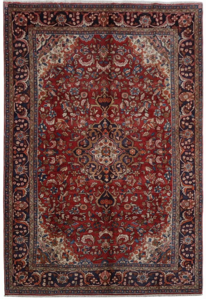 8.5 x 12.6 Persian Hamadan Wool Tribal Rug: 8.5 x 12.6 Persian Hamadan Wool Tribal Rug Free continental US Shipping This authentic Persian Lilihan Hamadan rug is hand-knotted from premium quality wool, offering a luxuriously soft texture and ex