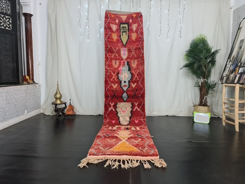 Authentic Handmade Moroccan Berber Runner Rug 2 x 10 Feet: Authentic Handmade Moroccan Berber Runner Rug 2 x 10 Feet Discover the charm of this Beautiful Authentic Handmade Moroccan Berber Runner Rug. Expertly handwoven by local Berber women weavers in the Mi