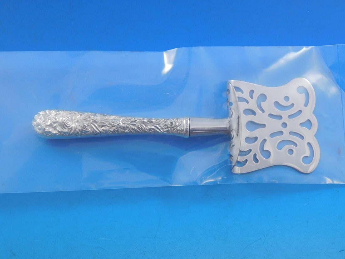 Kirk Repousse Sterling Silver Custom Petit Four Server 6 1/4 Inches: Kirk Repousse Sterling Silver Custom Petit Four Server 6 1/4 Inches This exquisite Petit Four Server from the renowned Kirk collection features the elegant Repousse pattern. Crafted from high-quality 