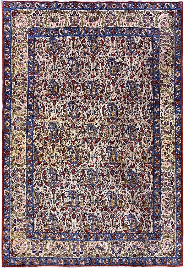 Authentic Antique Persian Feraghan Rug 4.7 x 6.3 Hand-Knotted Wool Paisley: Authentic Antique Persian Feraghan Rug 4.7 x 6.3 Hand-Knotted Wool Paisley Free continental US Shipping Enhance your space with this Authentic Antique Persian Feraghan Rug, measuring 4.7' x 6.3'. This