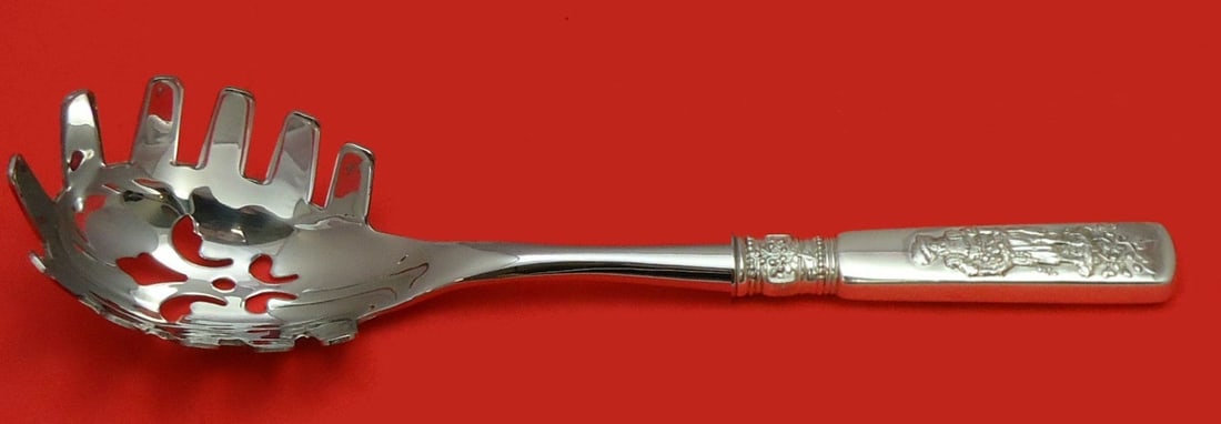 Gorham Fontainebleau Sterling Silver Pasta Server Custom Made 10 3/4": Gorham Fontainebleau Sterling Silver Pasta Server Custom Made 10 3/4" Elevate your dining experience with this exquisite Fontainebleau pasta server by Gorham. Crafted in sterling silver, this custom-m
