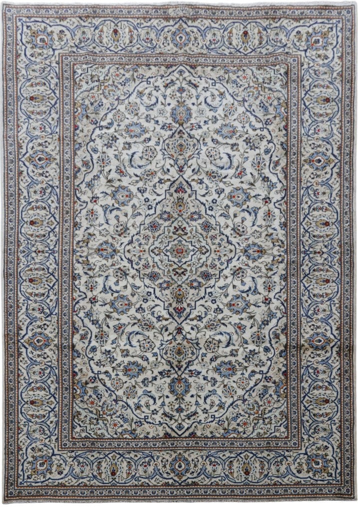 Ivory Persian Kashan Shadsar Rug 8'2 x 11'6 Signed Handmade Iran: Ivory Persian Kashan Shadsar Rug 8'2 x 11'6 Signed Handmade Iran Free continental US Shipping Enhance your space with this exquisite handcrafted Persian rug, featuring traditional designs and a luxuri