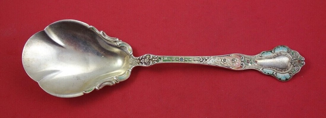 Gorham Louis XVI Sterling Silver Berry Spoon Vermeil 8 7/8 inch (1 of 2)