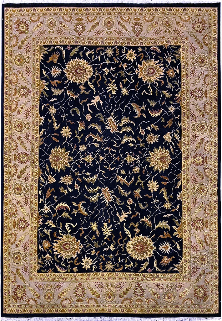 8' x 10' Hand-Knotted Fine Wool Agra Area Rug from India: 8' x 10' Hand-Knotted Fine Wool Agra Area Rug from India Free continental US Shipping Introducing the Fine Quality Agra Rug, measuring 7.11 x 10 feet, a masterful piece that blends traditional artistr