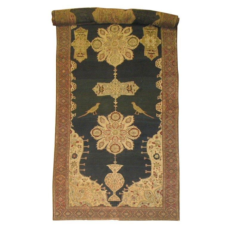 19th Century Wool Hand Knotted Karabagh Pictorial Pigeon Rug (1 of 7)