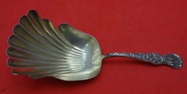 Durgin Heraldic Sterling Silver Cracker Scoop Gold Washed 7 3/4 Inch Serving Piece (1 of 2)