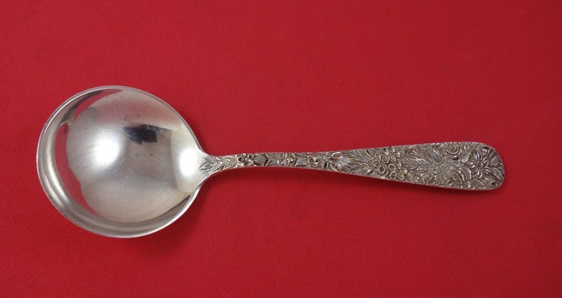 Hennegan & Bates Sterling Silver Repousse Gumbo Soup Spoon 6 5/8" (1 of 1)