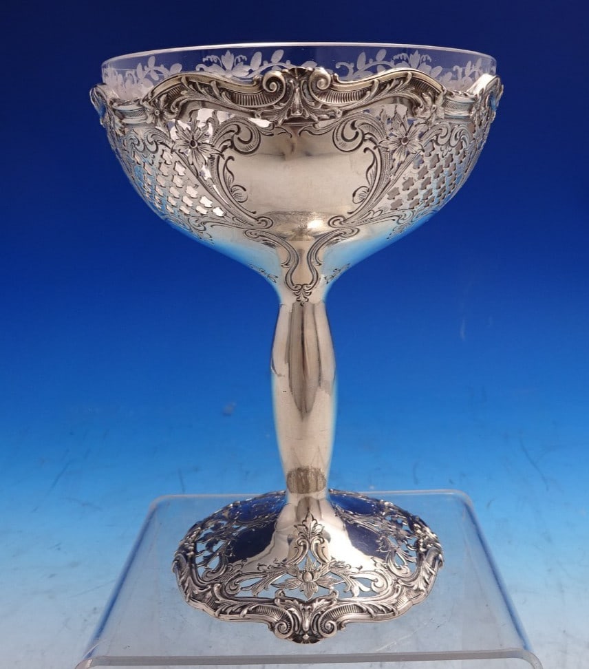 Sterling Silver Champagne Goblet With Crystal Insert By Wright Kay (1 of 8)