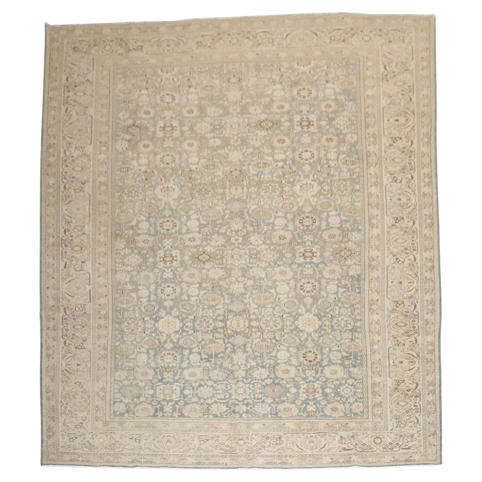 Vintage 1930s Blue Green Persian Malayer Hand-Knotted Wool Rug 10'4 x 13'7: Vintage 1930s Blue Green Persian Malayer Hand-Knotted Wool Rug 10'4 x 13'7 Introducing the Zabihi Collection Blue Green Persian Malayer Rug, a stunning addition to any space. This exquisite hand-knott