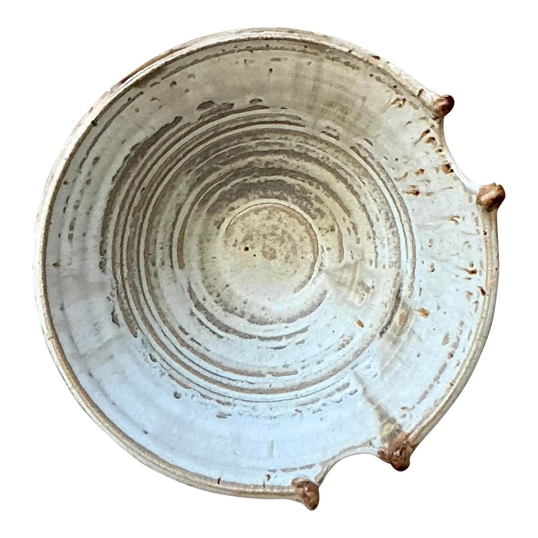 Studio Pottery Bowl by W Wicks 2003 Signed Hand-Thrown Stoneware: Studio Pottery Bowl by W Wicks 2003 Signed Hand-Thrown Stoneware This studio pottery bowl, signed and dated "W. Wicks '03," showcases a distinctive rustic, Wabi-Sabi aesthetic. Hand-thrown from stonew