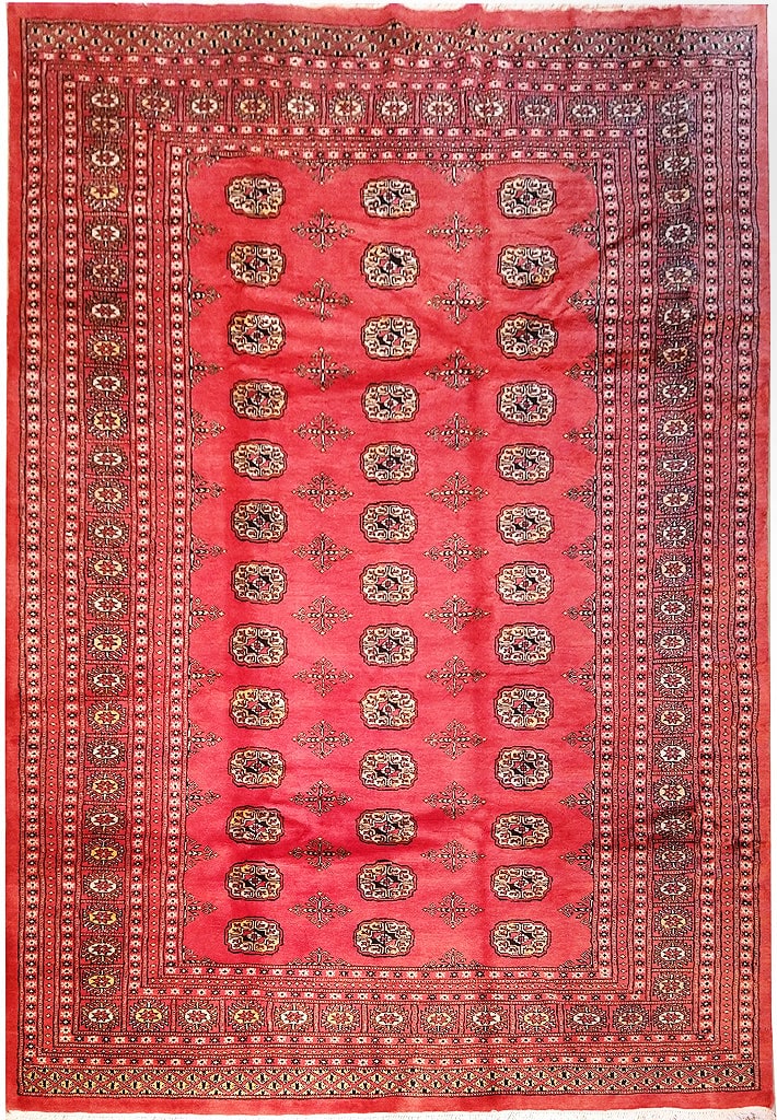 6 x 9 Hand-Knotted Bokara Rug Red Wool Area Rug: 6 x 9 Hand-Knotted Bokara Rug Red Wool Area Rug Free continental US Shipping Enhance your home with the timeless elegance of this 6' x 9' Classic Hand-Knotted Bokara Rug. Meticulously handcrafted by s