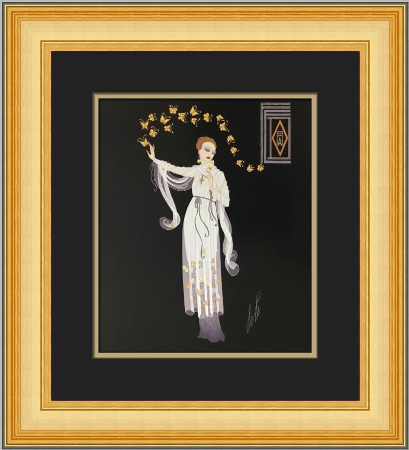 Erte Art Deco reproduction print custom framed 19 x 17 (1 of 2)