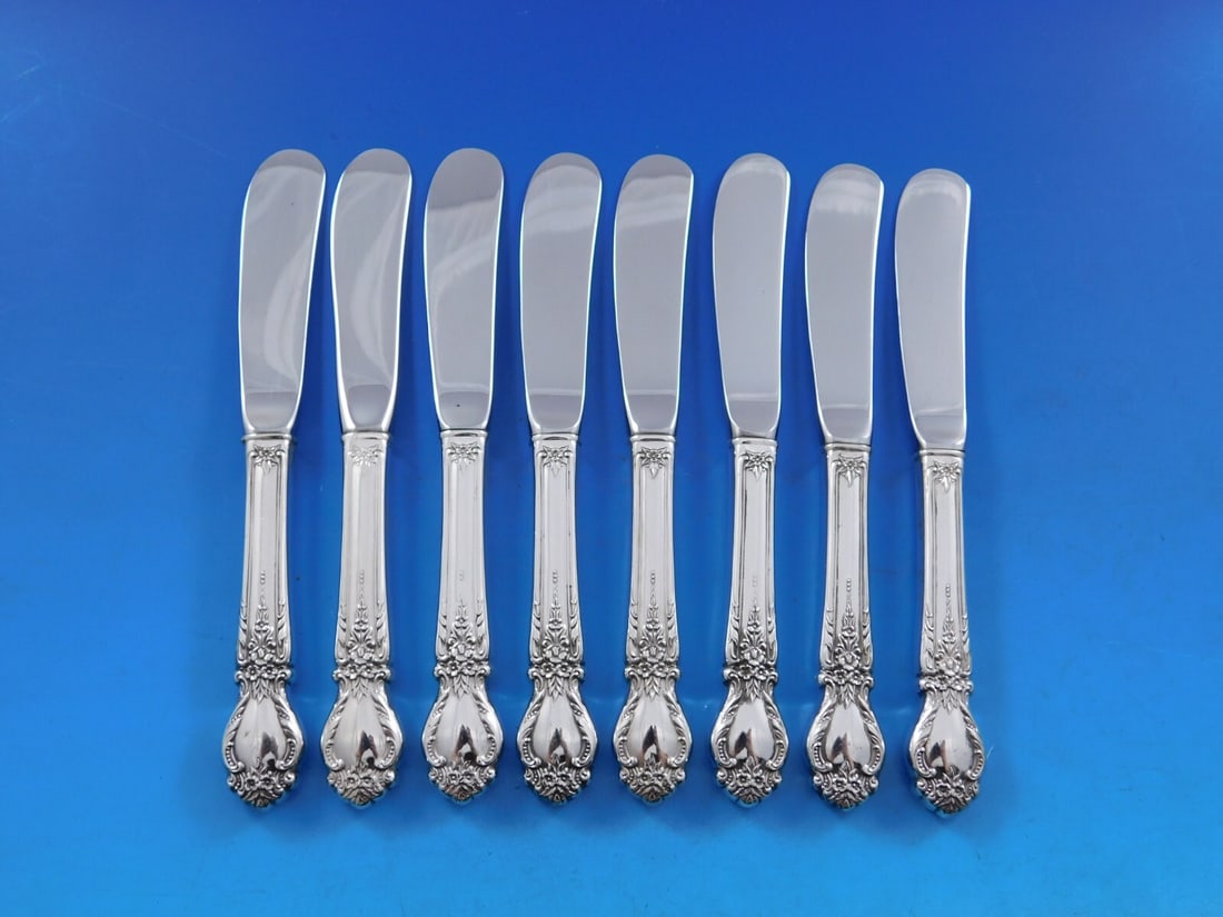 International Silver Brocade Pattern Butter Spreader Set 8 pcs Sterling Silver 6 in: International Silver Brocade Pattern Butter Spreader Set 8 pcs Sterling Silver 6 in This exquisite set of 8 butter spreaders features the elegant Brocade pattern by International Sterling. Crafted fro