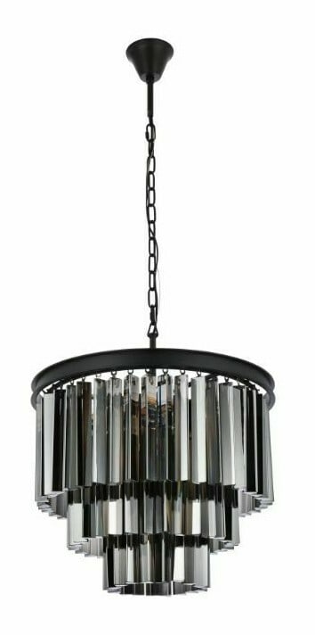 Sydney 9 Light Crystal Chandelier Matte Black 20 in (1 of 10)