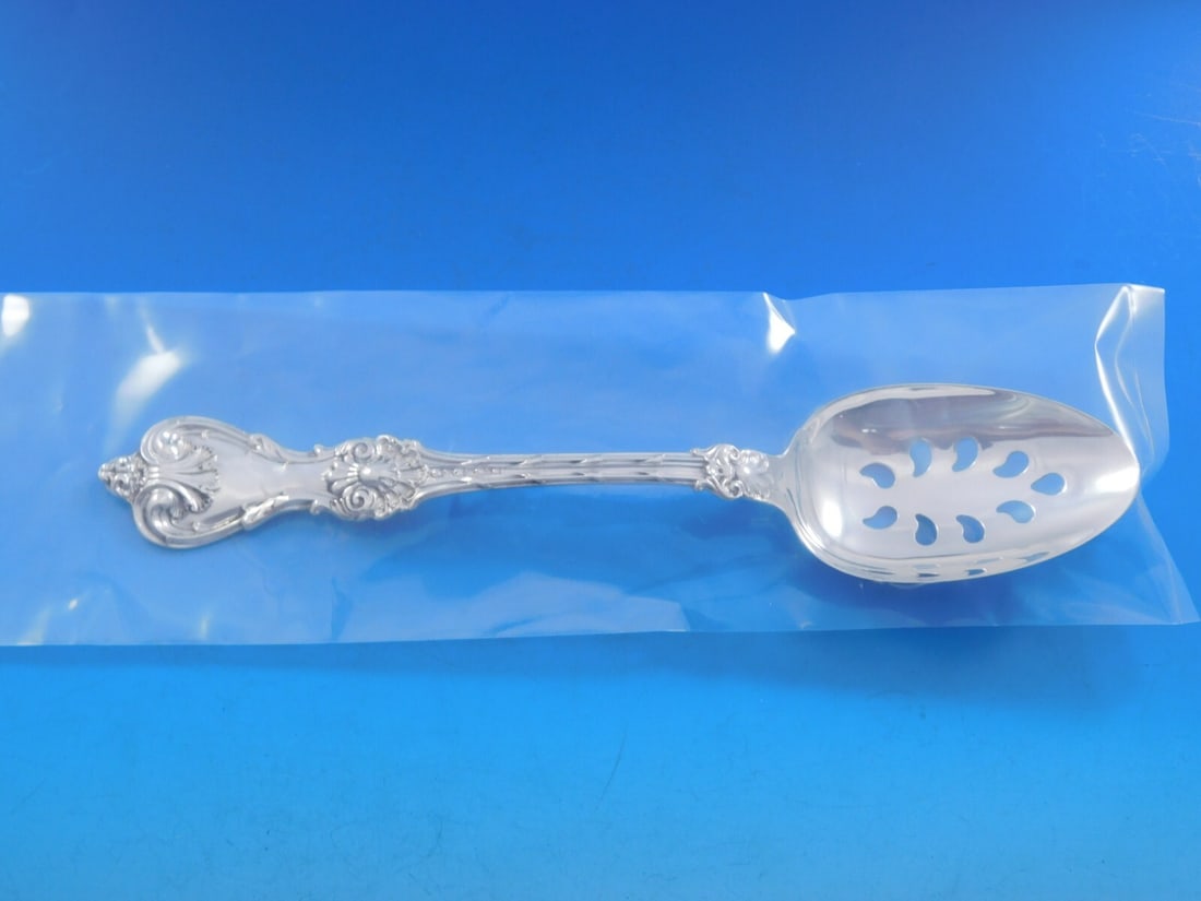 Whiting King Edward Sterling Silver Slotted Serving Spoon 9-Hole Custom 8.5" (1 of 6)