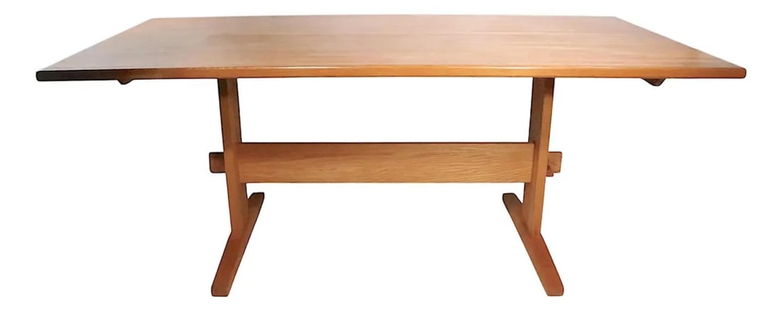 Danish Oak Dining Table with Trestle Base 72 x 36 (1 of 10)