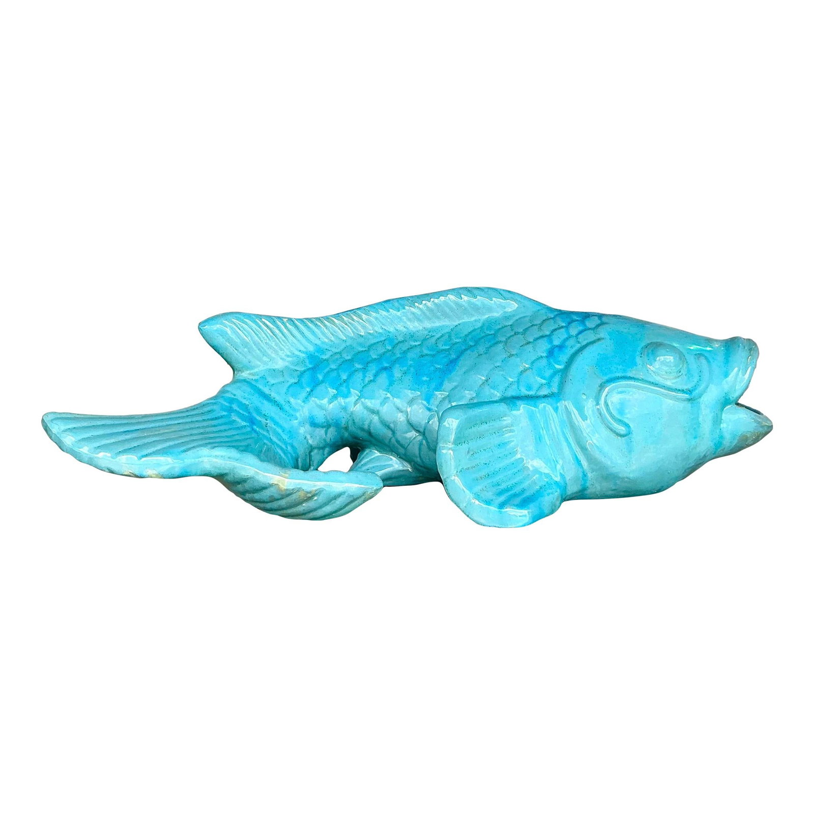 Vintage Coastal Terracotta Fish White Glazed 29 x 17.75 x 9 (1 of 7)