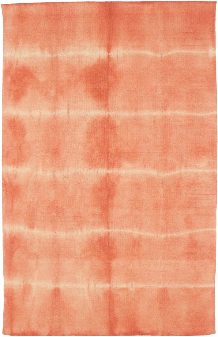Modern Coral Red Hand-Tufted Wool Rug 5x8 Abstract Area Carpet: Modern Coral Red Hand-Tufted Wool Rug 5x8 Abstract Area Carpet This modern area rug features a hand-tufted abstract coral tie-dye design, crafted from wool for a soft and durable surface. Suitable for