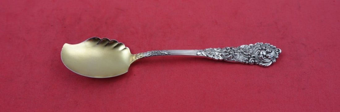 Reed and Barton Trajan Sterling Silver Sherbert Spoon 5 5/8 inch Gold Washed (1 of 2)