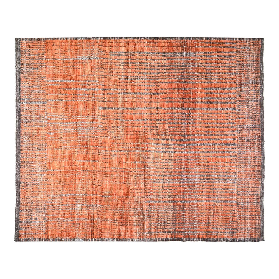 Coffee Wool Area Rug Hand Knotted Moroccan Style 8'4'' x 10'1'': Coffee Wool Area Rug Hand Knotted Moroccan Style 8'4'' x 10'1'' This Moroccan hand-knotted wool rug is crafted using traditional techniques, combining timeless artistry with a modern design sensibilit