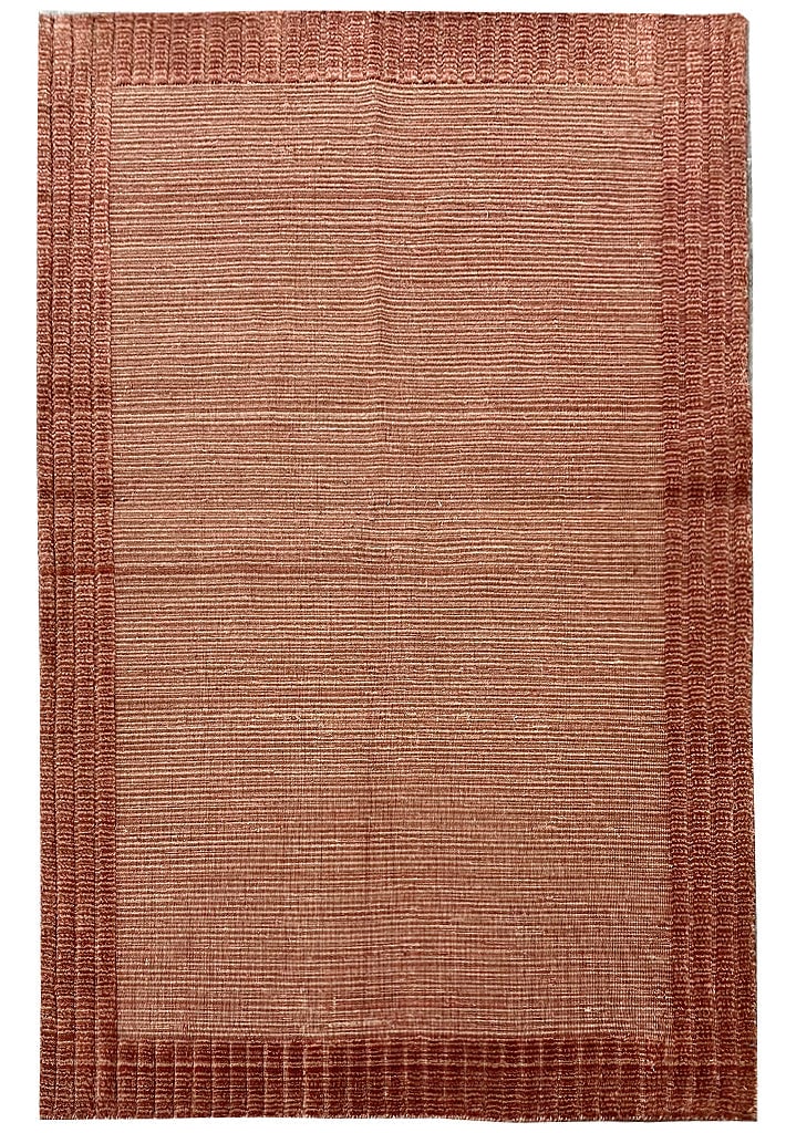 3.9 x 5.9 Modern Handmade Kilim Rug in Rust Brown: 3.9 x 5.9 Modern Handmade Kilim Rug in Rust Brown Free continental US Shipping Transform your space with this exquisite 4' x 6' Modern Handmade Kilim Flat Weave Rug, showcasing a harmonious blend of t